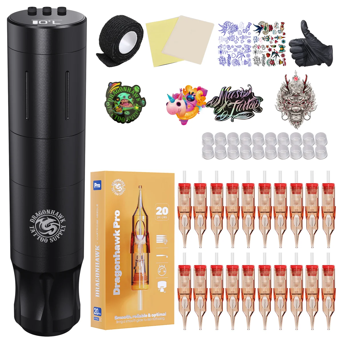 <tc>DragonHawk</tc> Kit de pluma de tatuaje inalámbrica A3 para principiantes