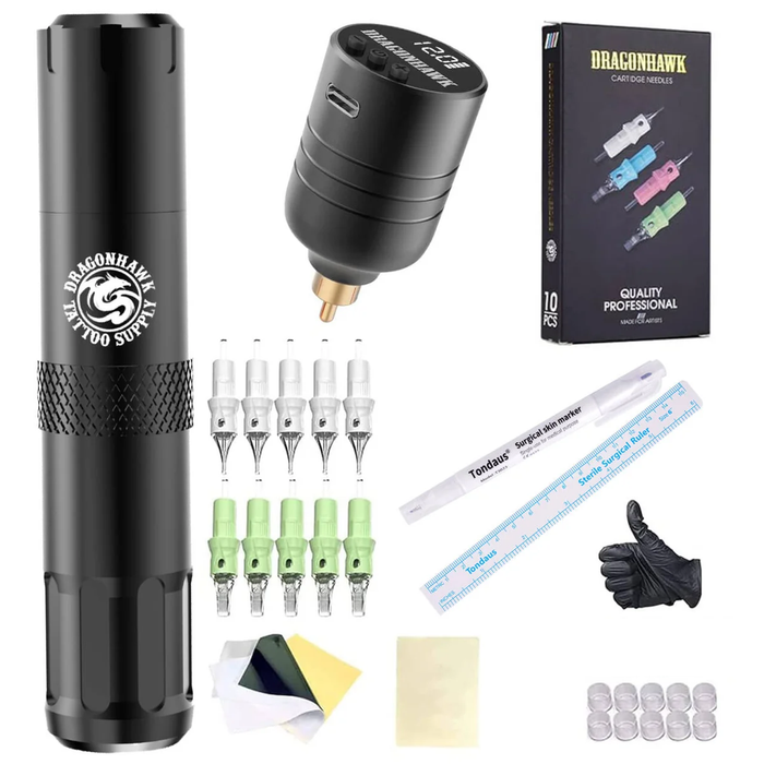 Dragonhawk S6 Rotary Tattoo Machine Black Tattoo Kits