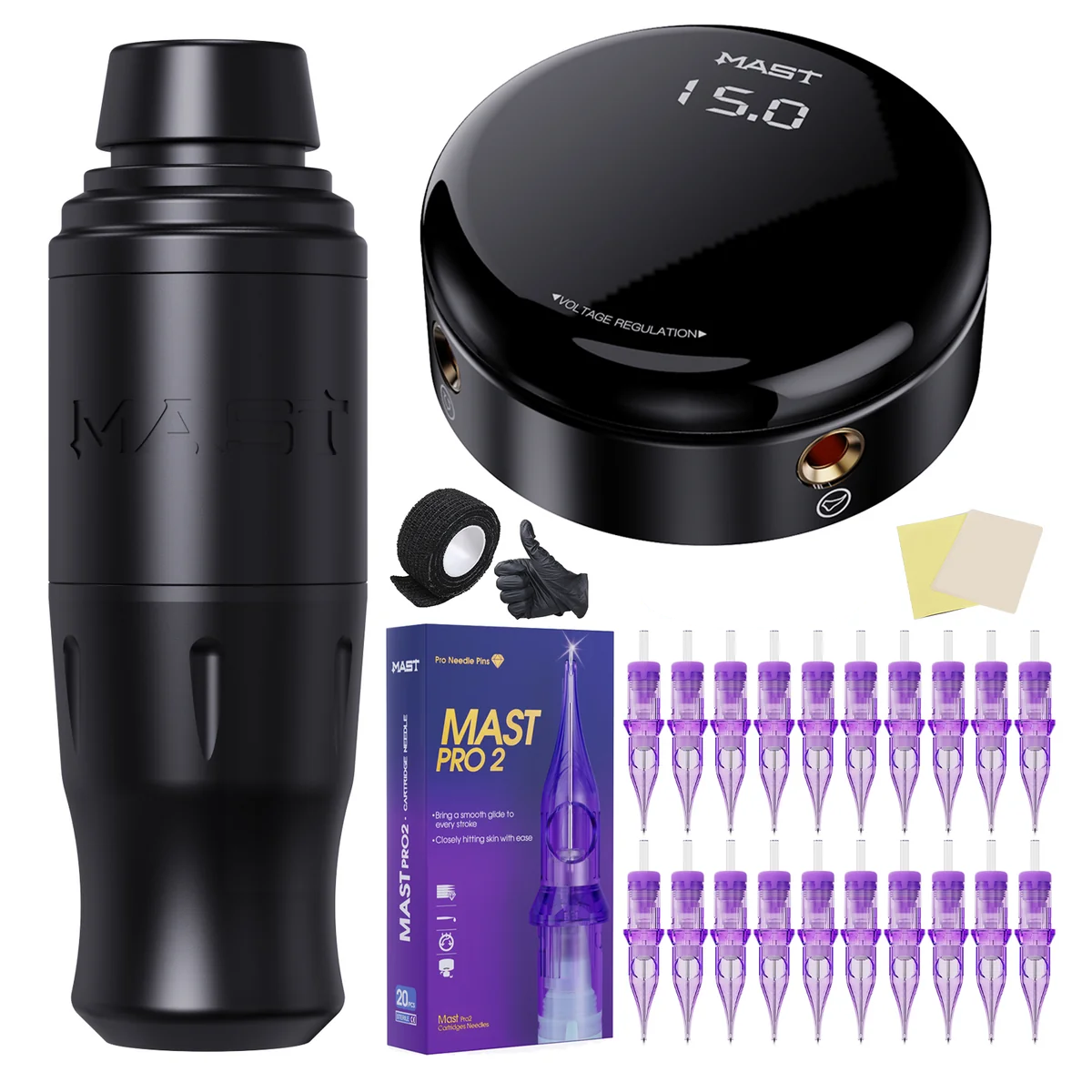 Mast Sensor2 Tattoo Pen Machine Kit With Circle Tattoo Power Supply