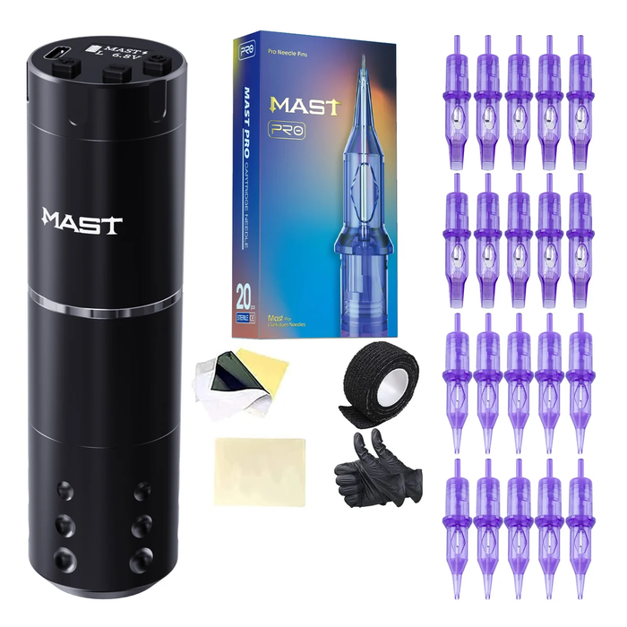 Dragonhawk Mast A1 Wireless Tattoo Pen Machine Kit with Mast Pro Cartridges