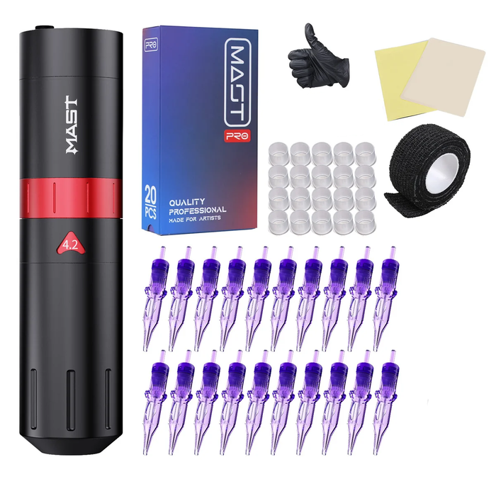 Mast Flip2 Wireless Pen Machine With 20 Count Needles Cartridges Set
