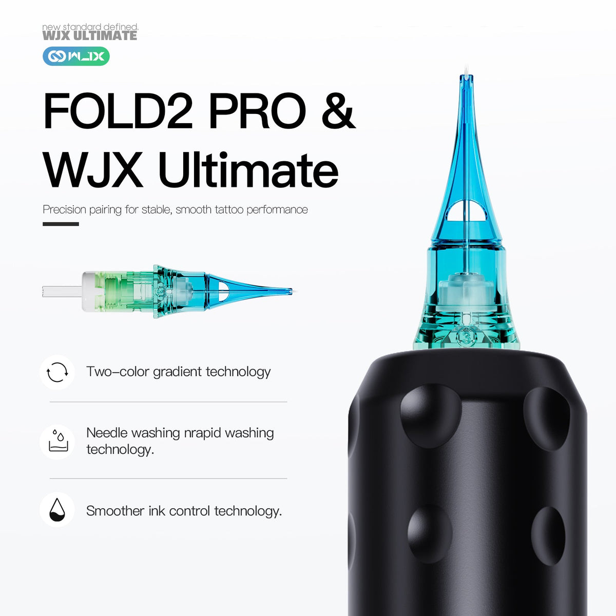Mast Tattoo Fold2 Pro Wireless Pen Machine with 2 Grip