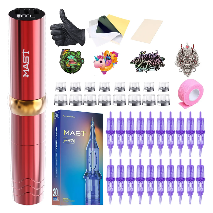<tc>Mast</tc> Kit de batería inalámbrica para pluma de tatuaje P10 Pro con longitud de trazo de 3,0 mm