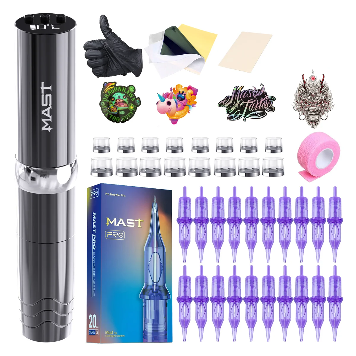 <tc>Mast</tc> Kit de batería inalámbrica para pluma de tatuaje P10 Pro con longitud de trazo de 3,0 mm