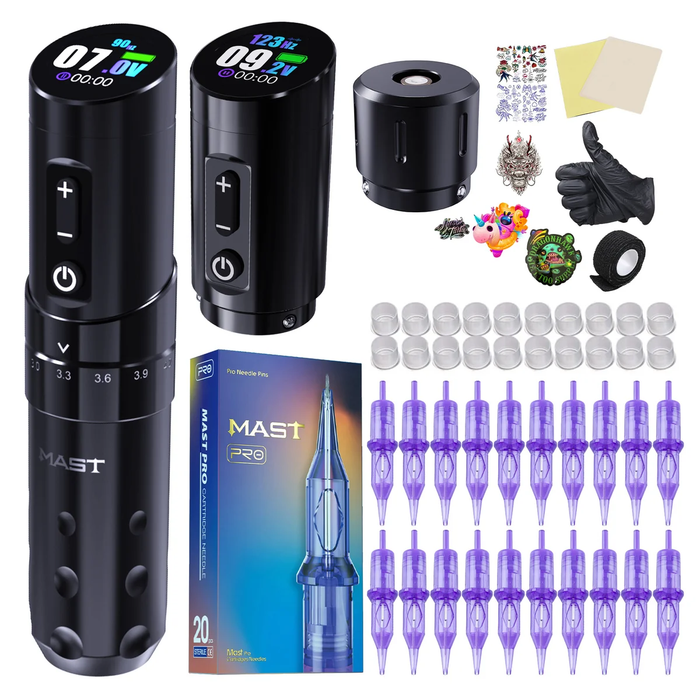 Mast Flip3 Wireless Tattoo Machine Pen Professional Bundle