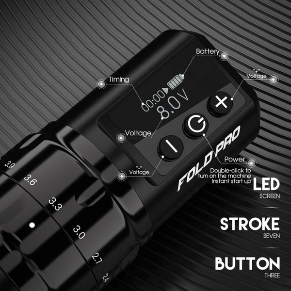 Wholesale Fold Pro Wireless Tattoo Pen Machine with 7 Stroke Length