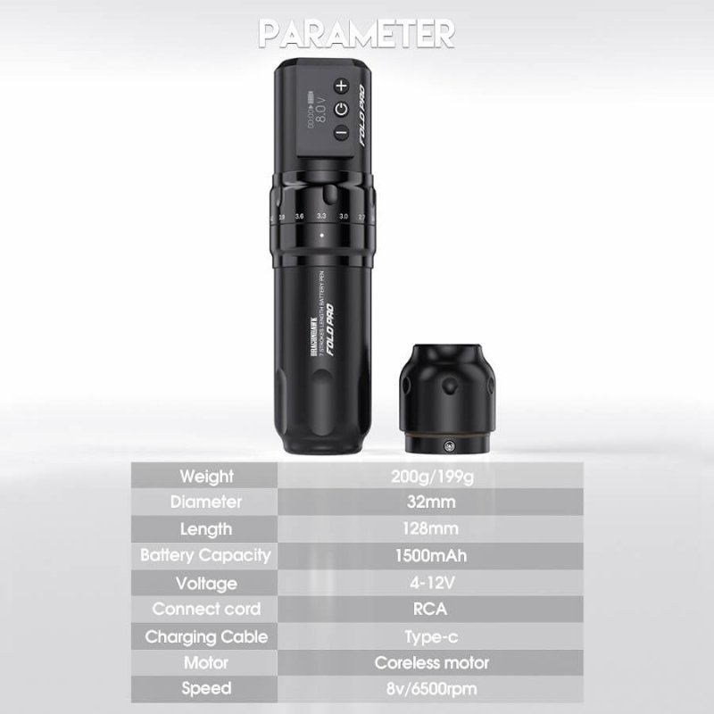Wholesale Fold Pro Wireless Tattoo Pen Machine with 7 Stroke Length