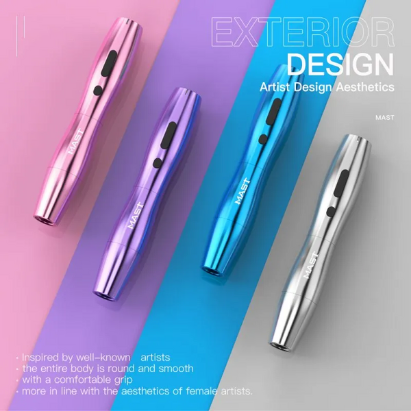 10Sets Mast Wireless P20 Tattoo Pen Machine With 2.5MM Stroke Permanent Makeup (2 Batteries ver.)