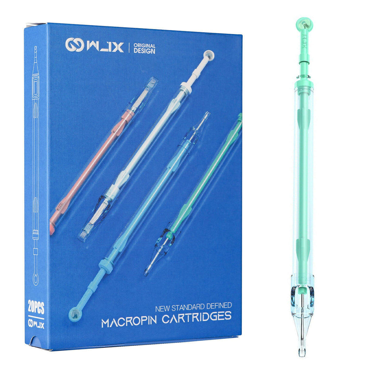 WJX Macropin Cartridge Needles 0.35MM Round Shader(RSL) - Box of 20