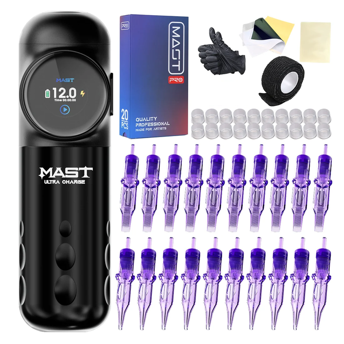Mast Archer S Ultra Fast Charging Wireless Tattoo Kit With 20PCS Cartridges Needles