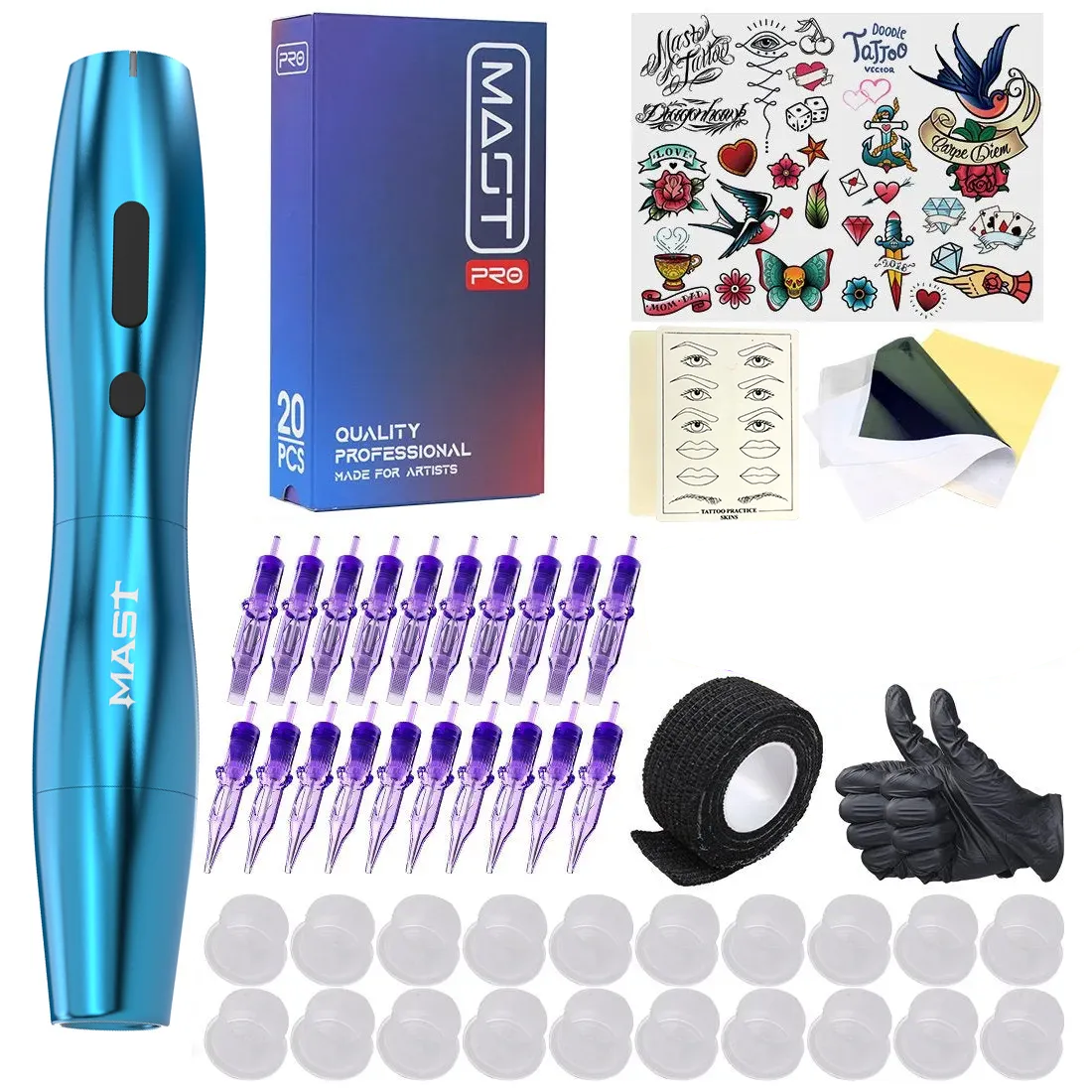 Mast P20 Wireless Tattoo Machine Professional Bundle