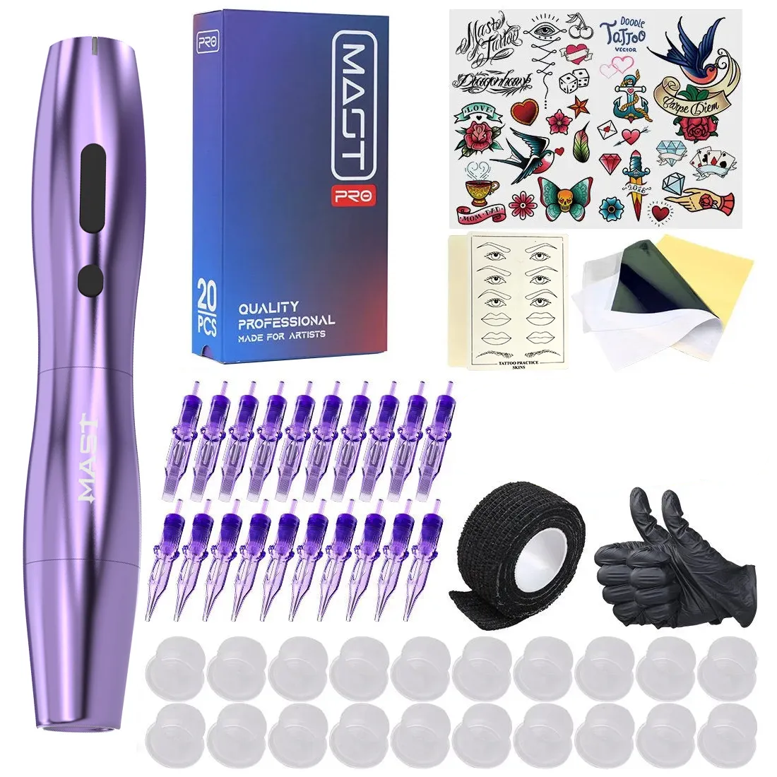 Mast P20 Wireless Tattoo Machine Professional Bundle