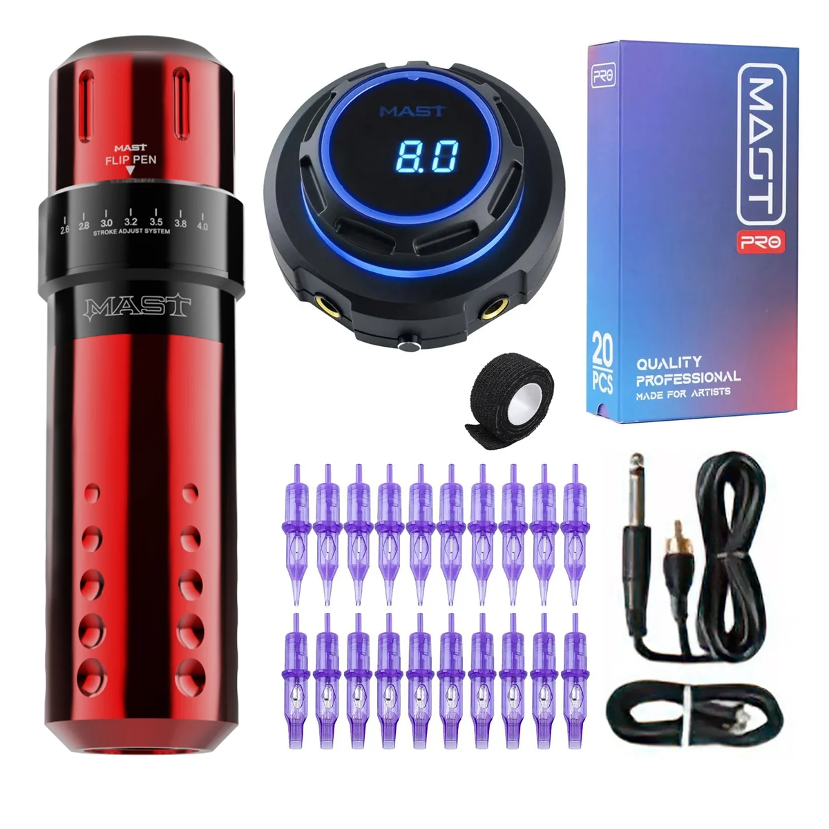 Mast Flip Rotary Tattoo Machine Pen Advanced Bundle