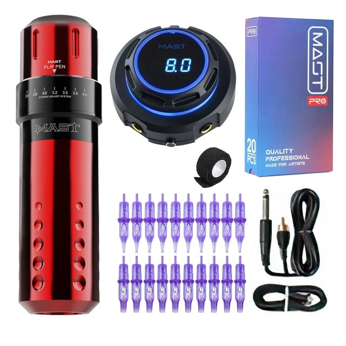Mast Flip Rotary Tattoo Machine Pen Advanced Bundle