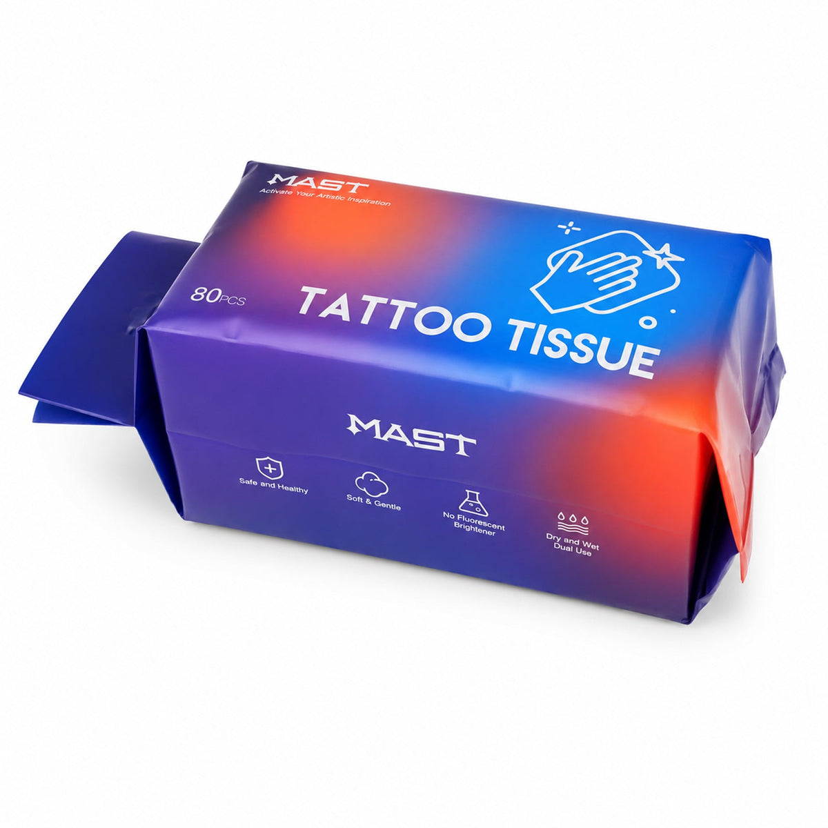 MAST Lint‑Free Disposable Tattoo Non‑Woven Wipes, Dry & Wet Use for Tattoo Cleaning
