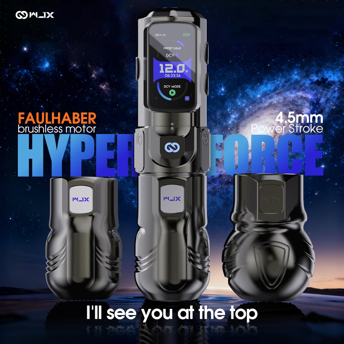 WJX Hyper Force Wireless Tattoo Pen Machine with FAULHABER Brushless Motor & 4.5mm Stroke