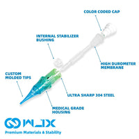 WJX ULTIMATE Tattoo Professional Cartridge Needles Sample Mixed Size - Box of 50