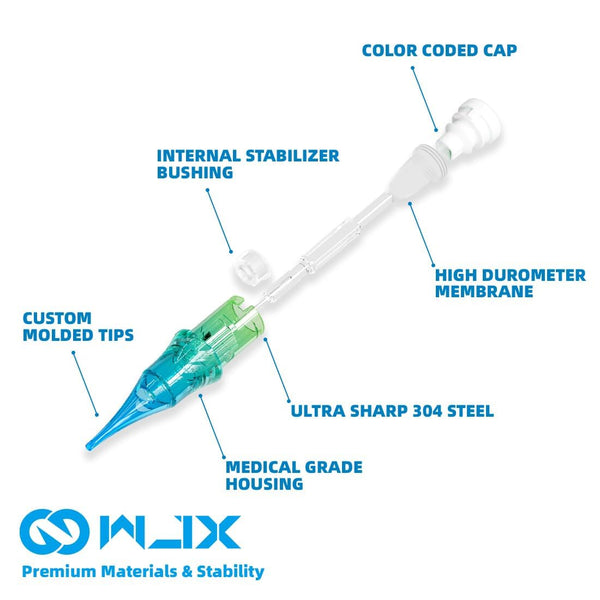 WJX ULTIMATE Tattoo Professional Cartridge Needles Sample Mixed Size - Box of 50