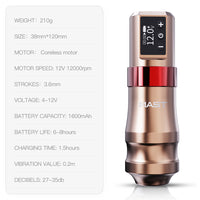 Mast Mini Wireless Pro Tattoo Pen Machine Fast Charge Battery Supply