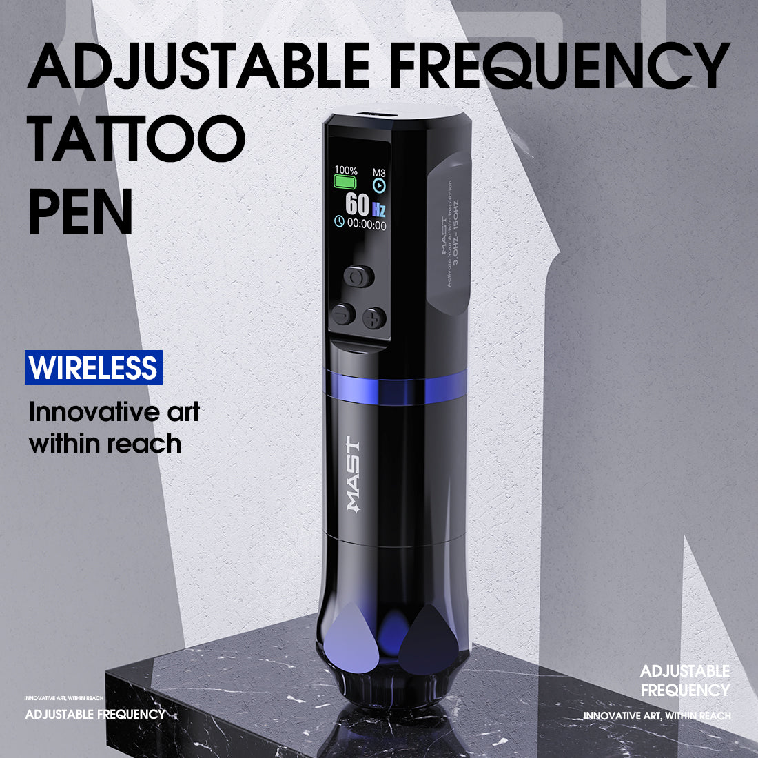 Mast Hertz Adjustable Frequency Wireless Tattoo Pen Machine