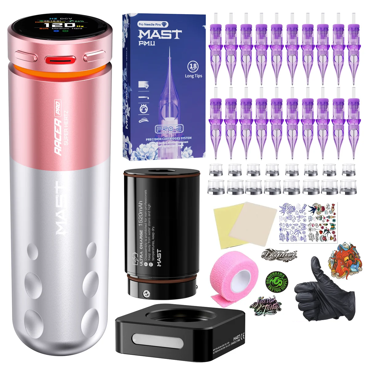 Maszynka do tatuażu <tc>Mast</tc> Tattoo Racer Pro Bezprzewodowy silnik Mcore-pro o skoku 4,2 mm