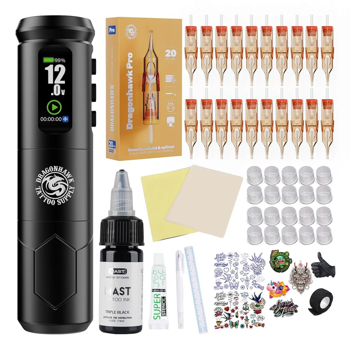 Dragonhawk A1 Pro Tattoo Machine Starter Bundle