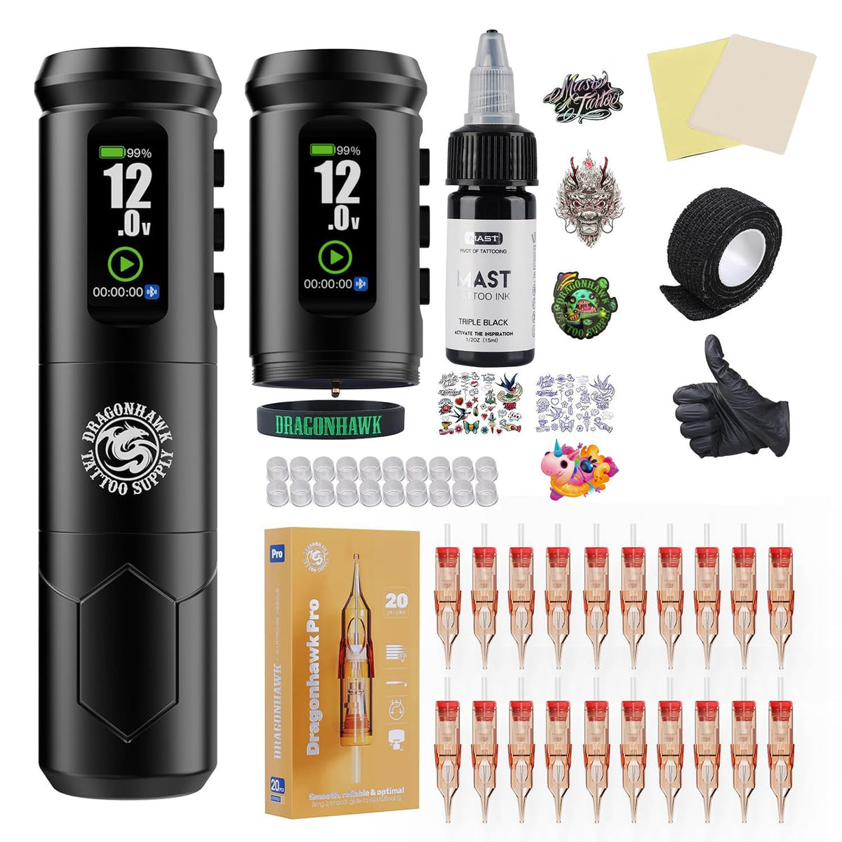 Dragonhawk A1 Pro Tattoo Machine Starter Bundle