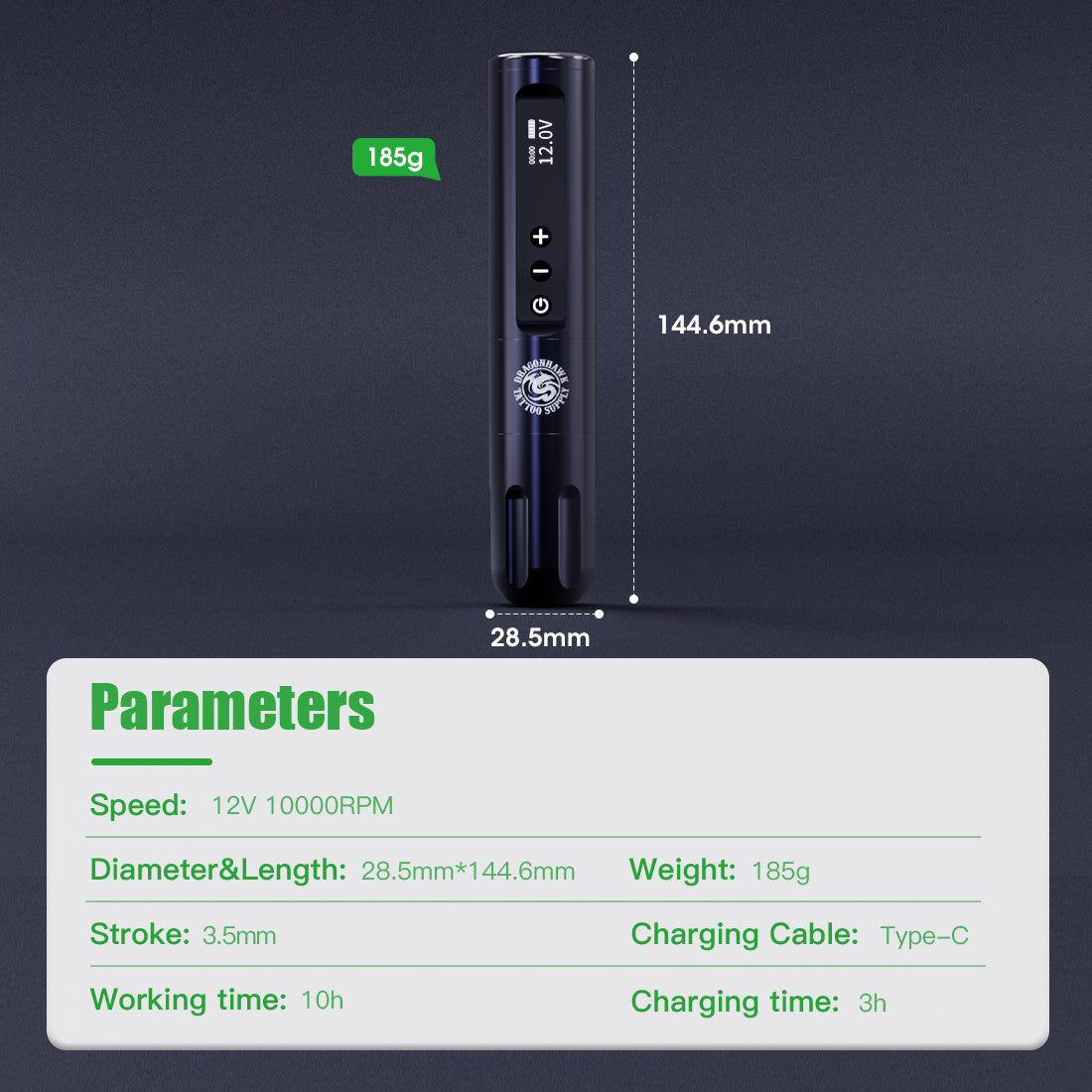 Dragonhawk X9 Wireless Tattoo Kit