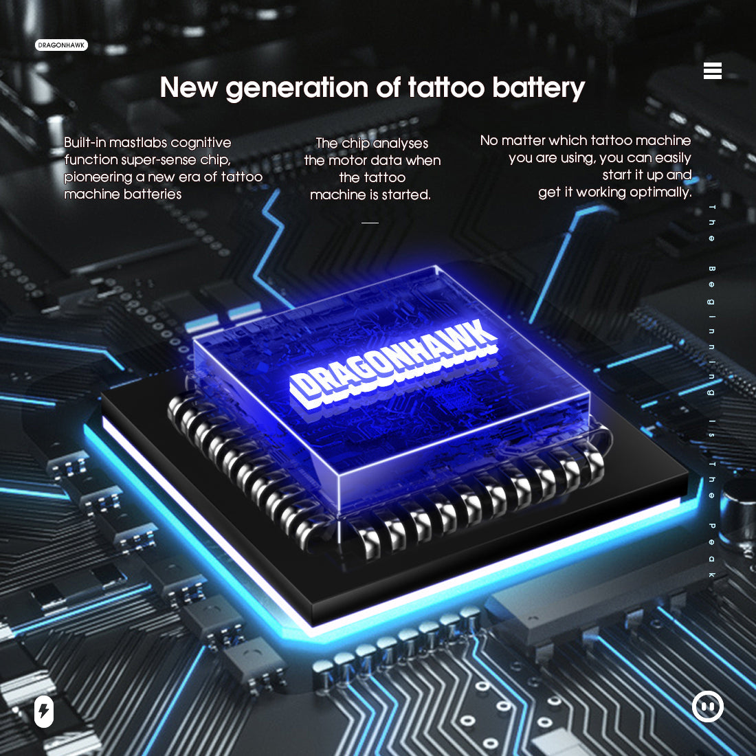 Dragonhawk B3 Wireless Tattoo Battery