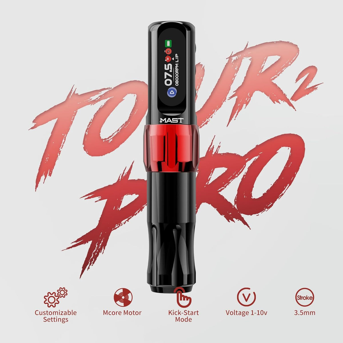 Mast Tattoo Tour2 Pro Wireless Tattoo Machine Pen 3.5mm Stroke