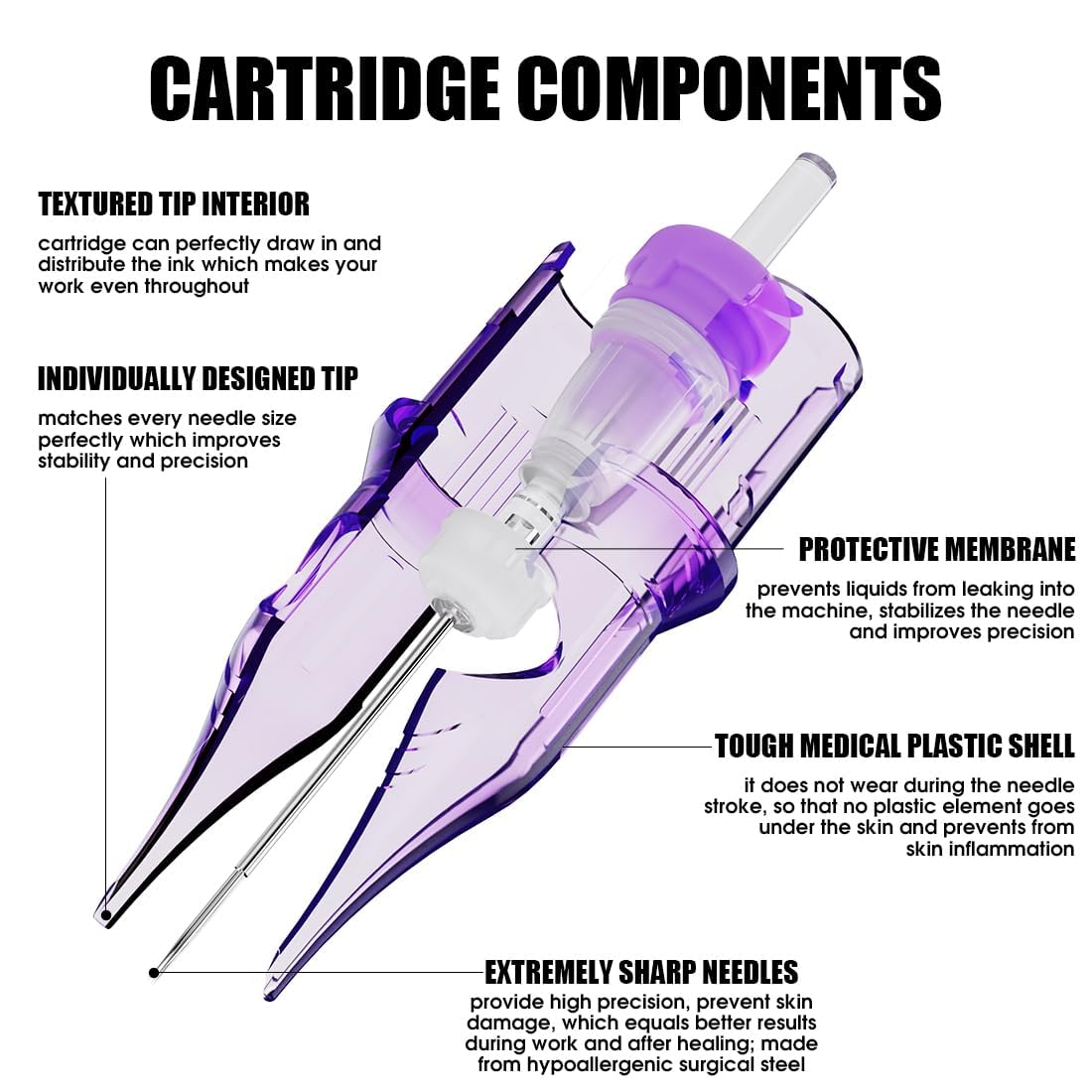 Mast Pro2 Textured Tattoo Needle Cartridges 0.35MM Magnum