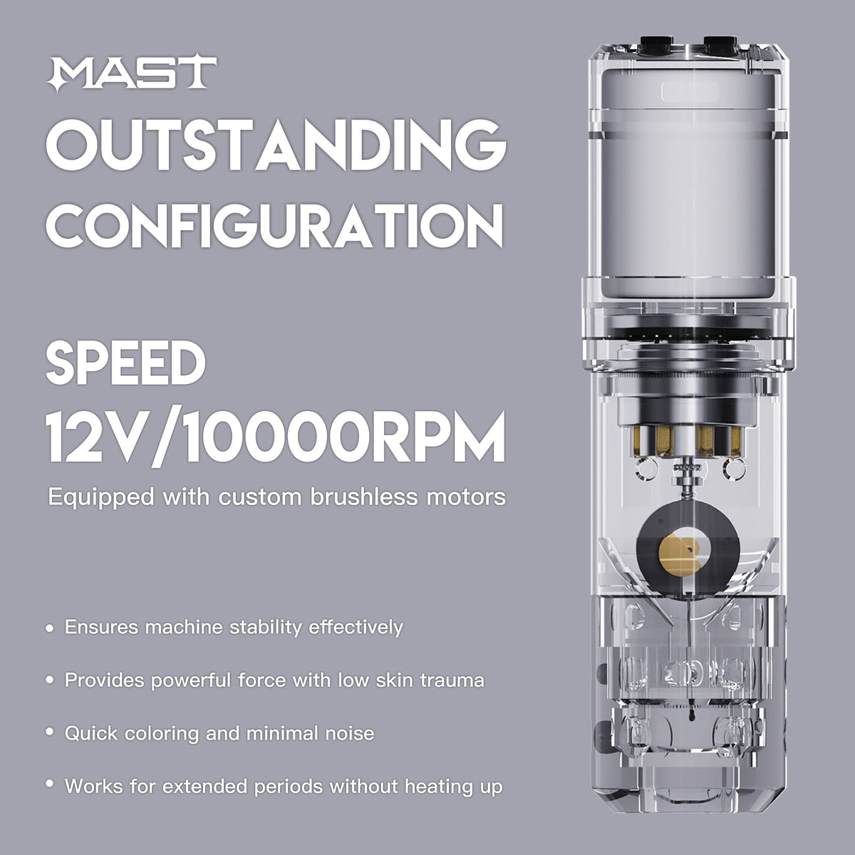 Mast A3 Wireless Tattoo Pen 1500mAh Battery 3.5mm Stroke Length