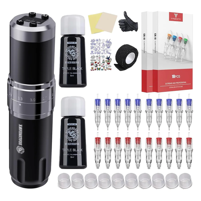 Dragonhawk Wireless Tattoo Pen Machine Kit