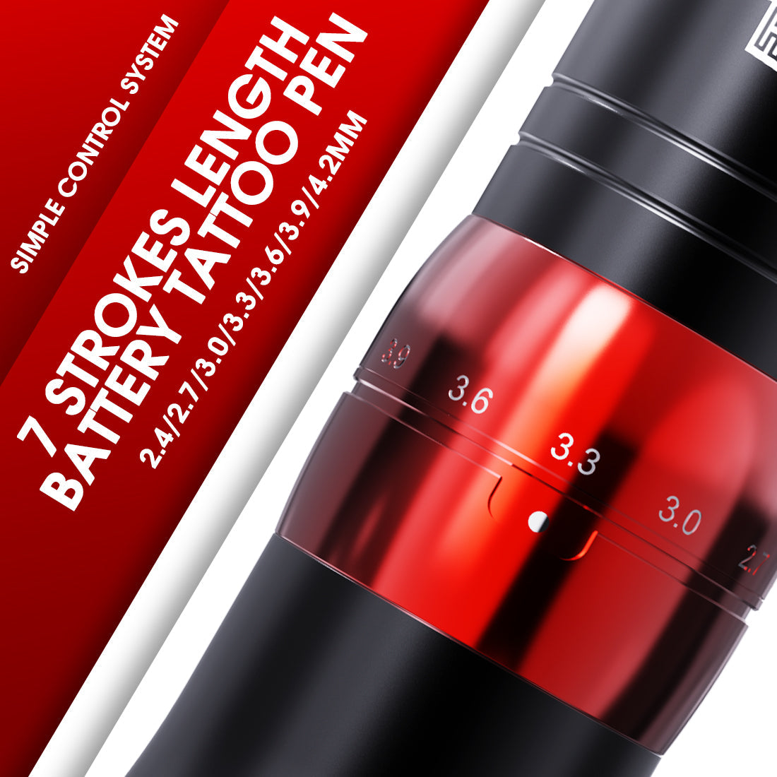 Arenahawk Amor Adjustable 7 Strokes Length 2.4-4.2mm Tattoo Battery Pen