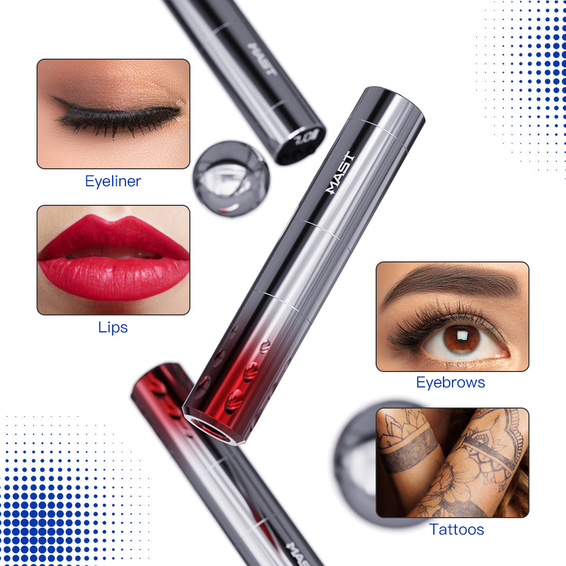 Mast Cordless Tattoo Pen Machine for Permanent Makeup 3.0mm Stroke