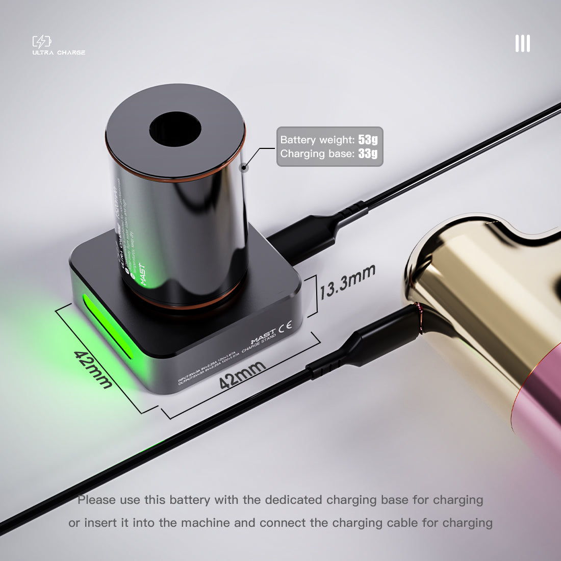 Original Battery&Charging Base for Mast Archer S Tattoo Machine (Bluetooth version)
