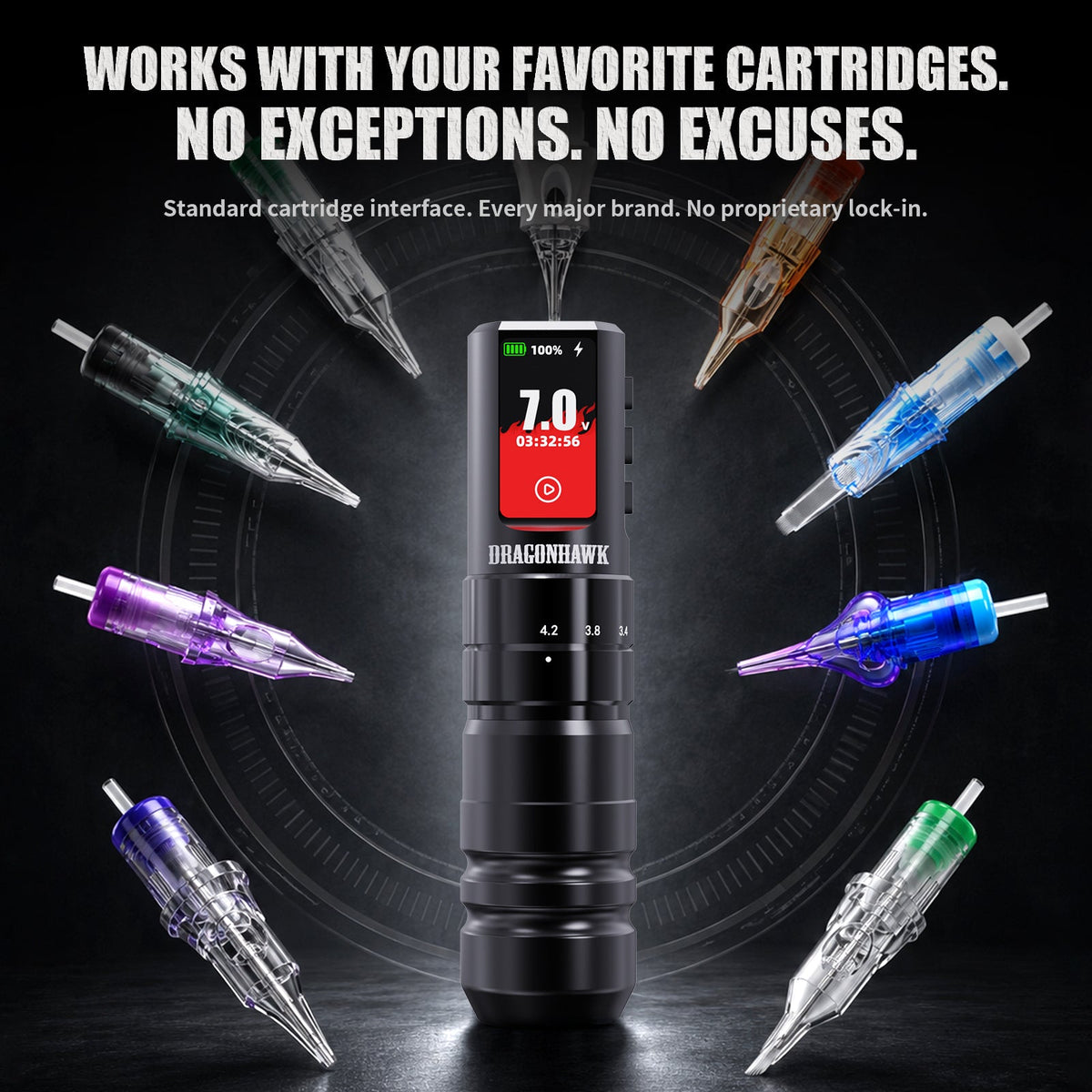 Dragonhawk A3 Pro Wireless Tattoo Pen Machine Kit