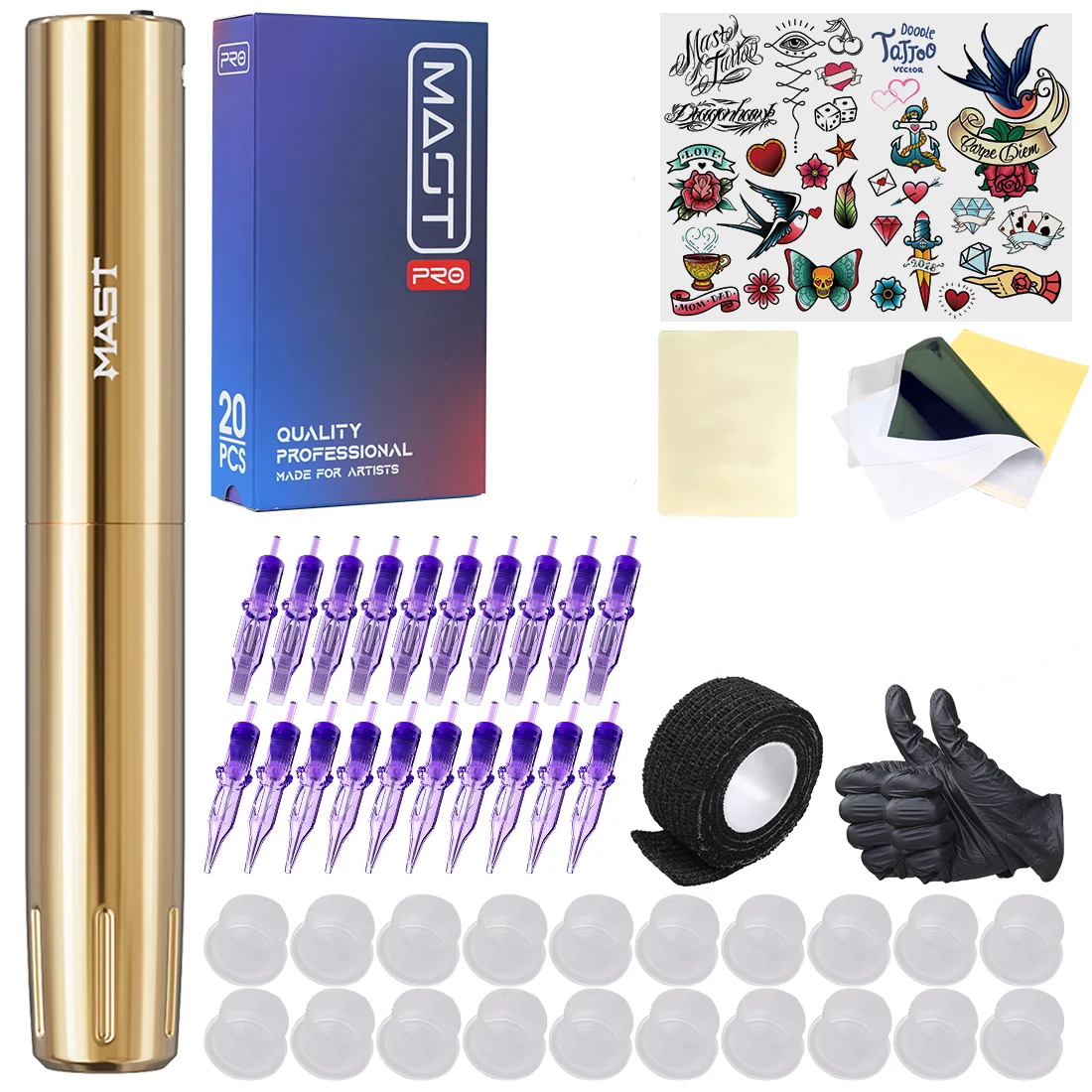<tc>Mast</tc> Paquete profesional de máquina de tatuar inalámbrica Tour Y22