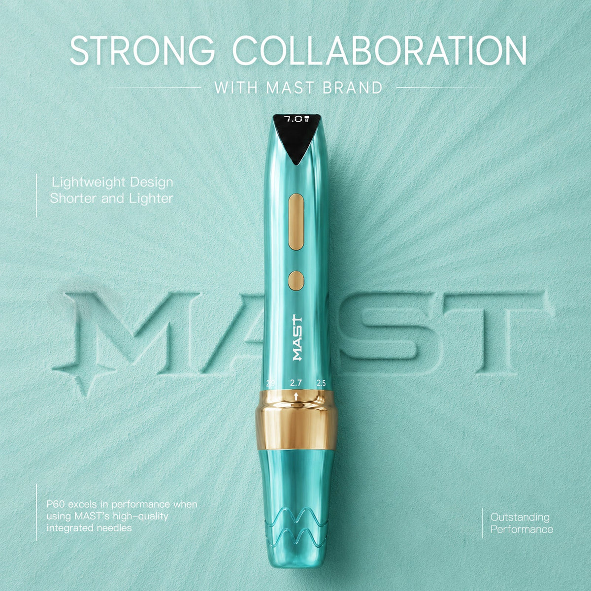 Mast P60 Wireless Tattoo Pen Machine With 2.2mm-3.2mm Adjustable Stroke Length