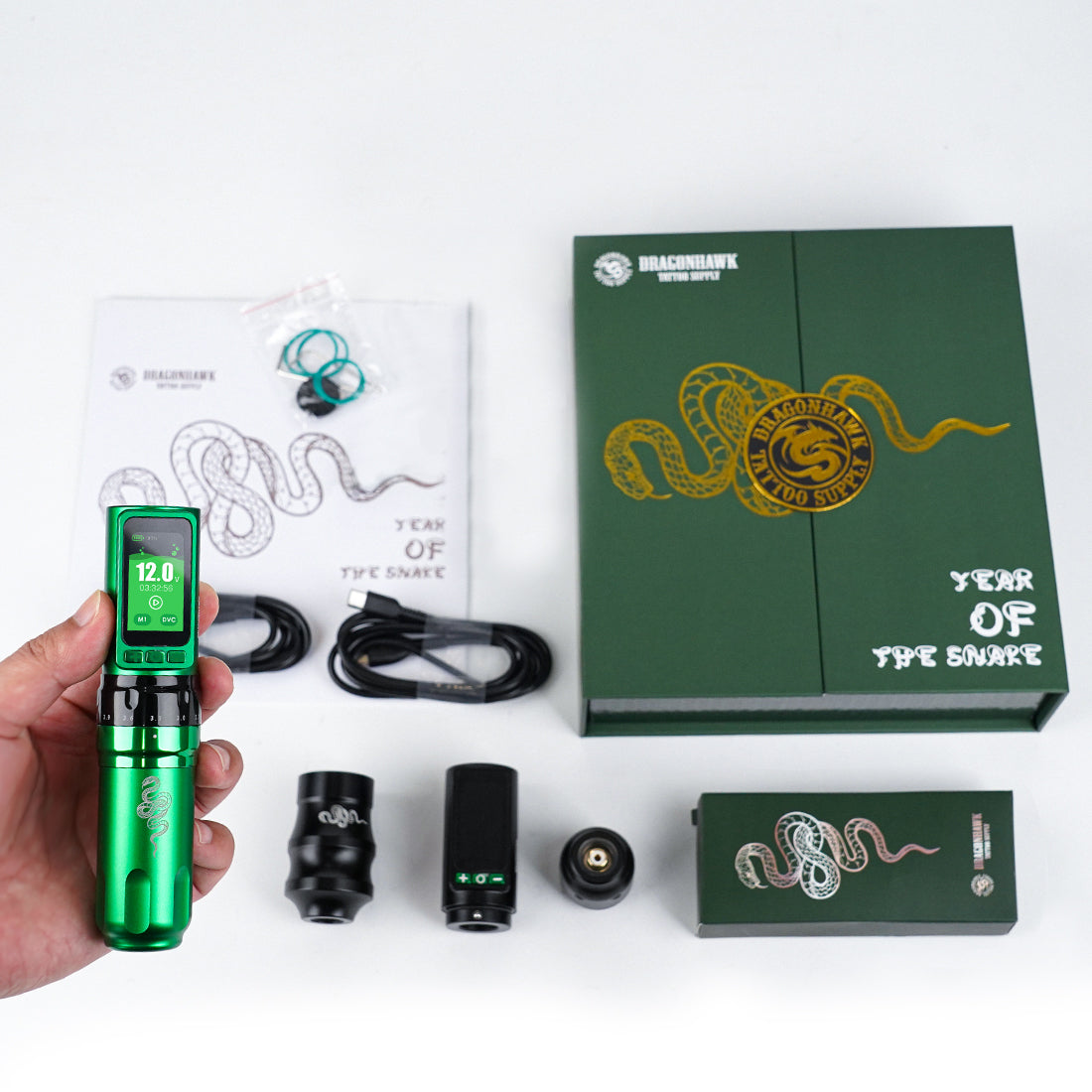 Dragonhawk Fold Pro Year of Snake Edition Wireless Tattoo Machine Pen 3000mAh Battery