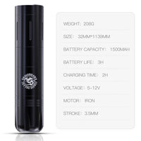 Dragonhawk Beginner Wireless Complete Tattoo Kit 2 Batteries