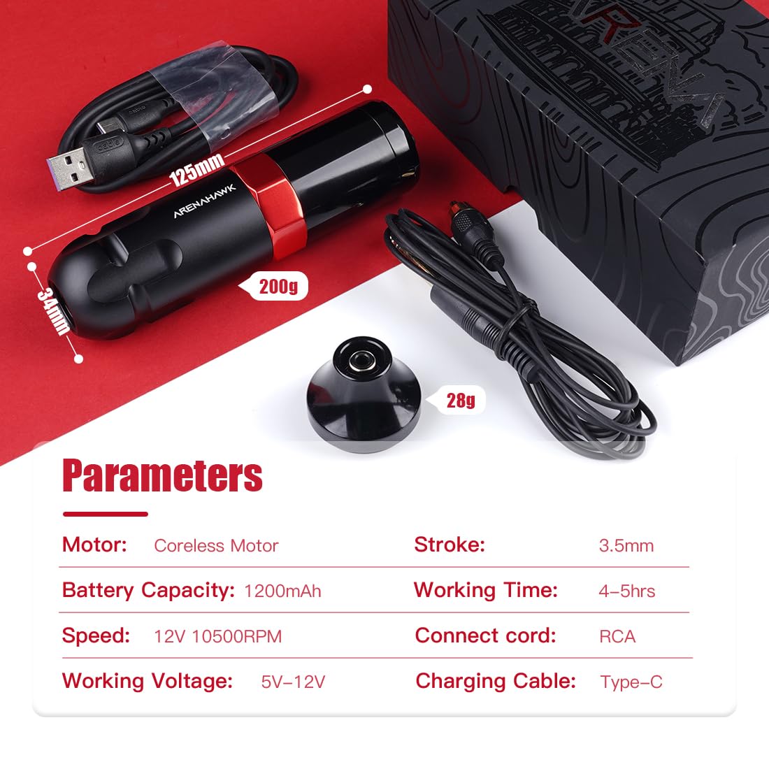 Arenahawk Ranger Wireless Tattoo Pen Machine Starter Bundle