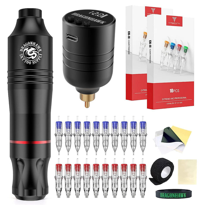 Dragonhawk Rotary Pen Tattoo Machine Starter Bundle