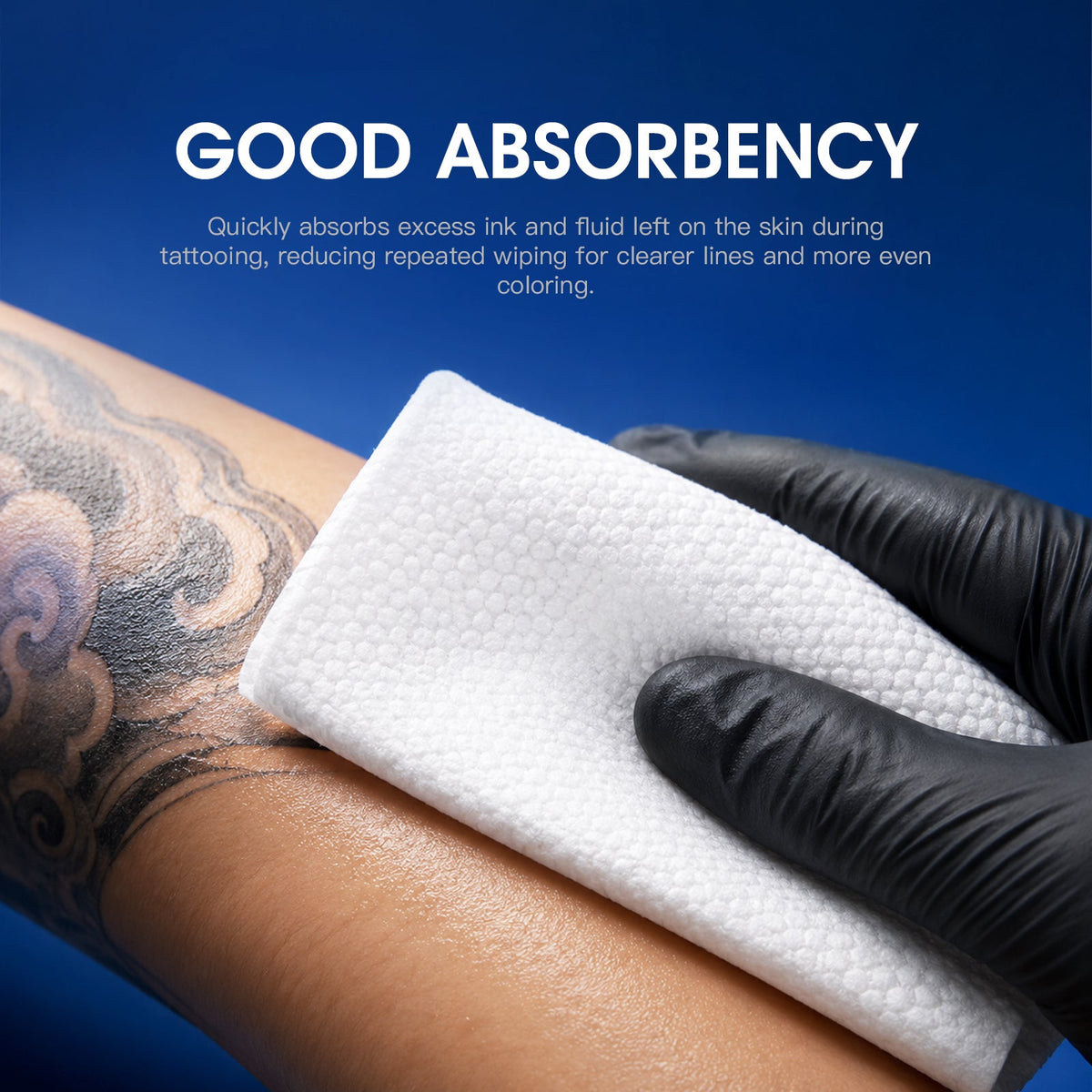 MAST Lint‑Free Disposable Tattoo Non‑Woven Wipes, Dry & Wet Use for Tattoo Cleaning