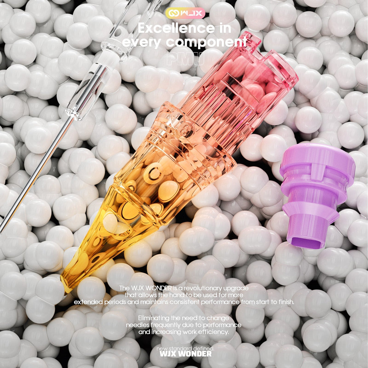 WJX Wonder PMU Tattoo Cartridges Sample Mixed Size Box of 20