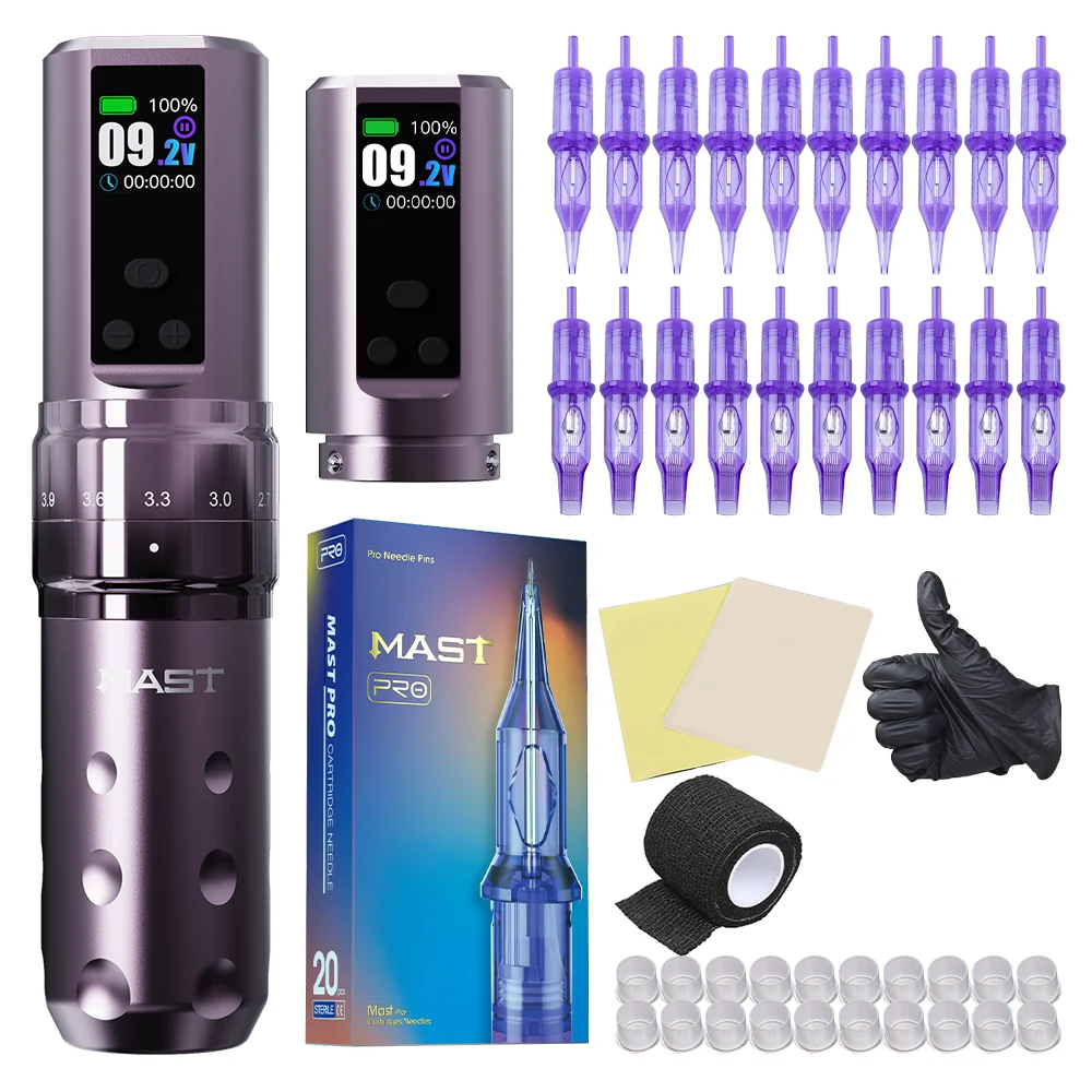 Dragonhawk Mast Fold2 Pro Wireless Tattoo Kit With 20pcs Tattoo Needles
