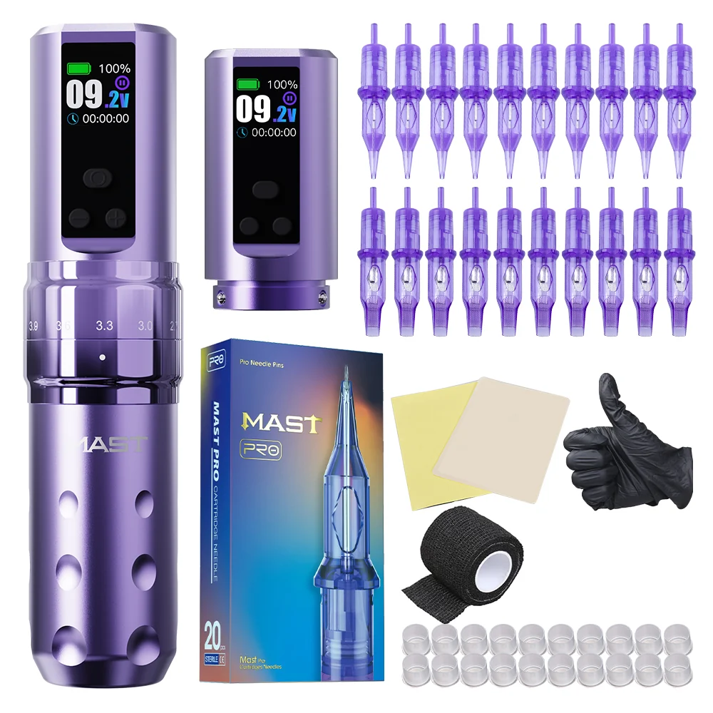 Dragonhawk Mast Fold2 Pro Wireless Tattoo Kit With 20pcs Tattoo Needles