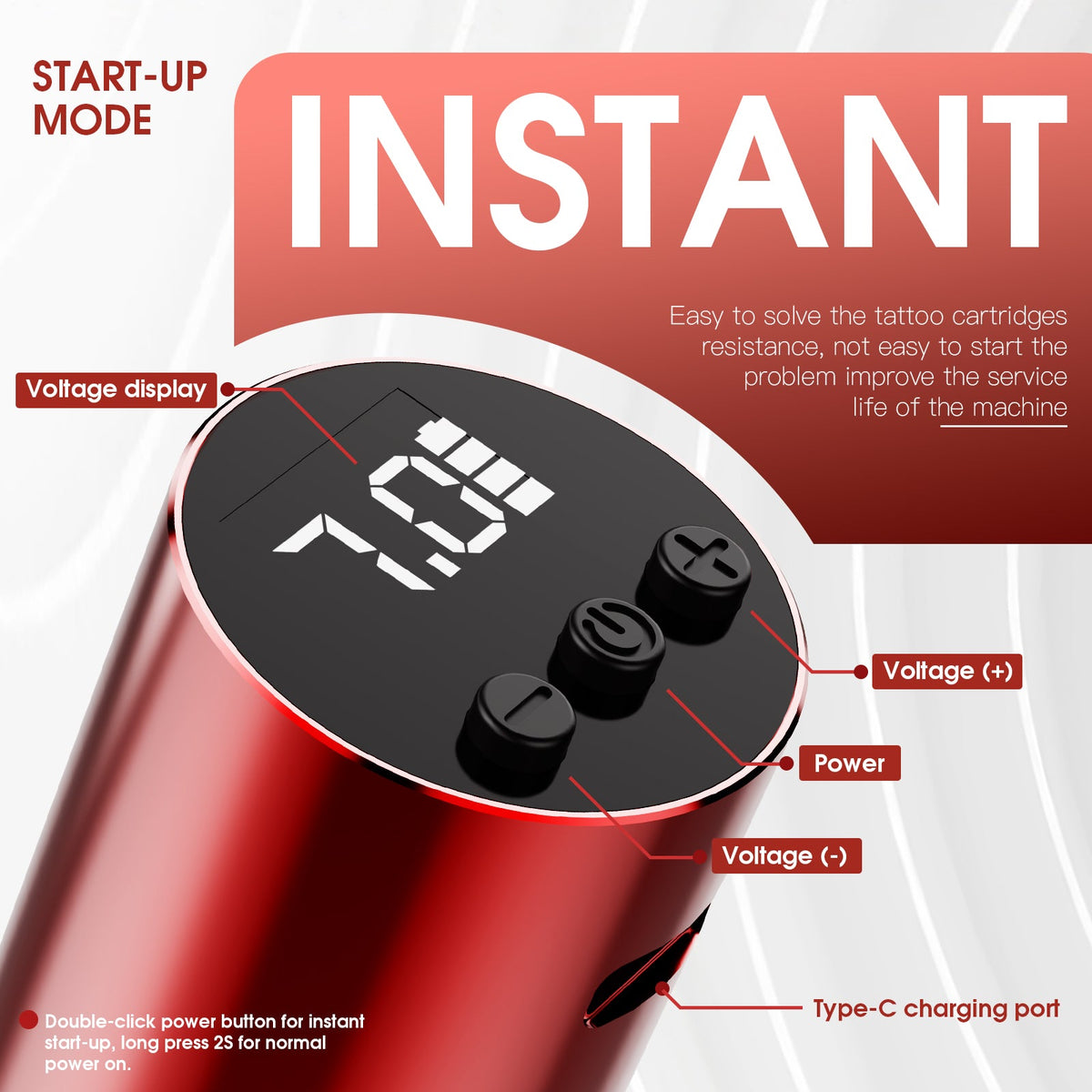 Mast P10 Pro Tattoo Pen Wireless Battery Kit With 3.0mm Stroke Length