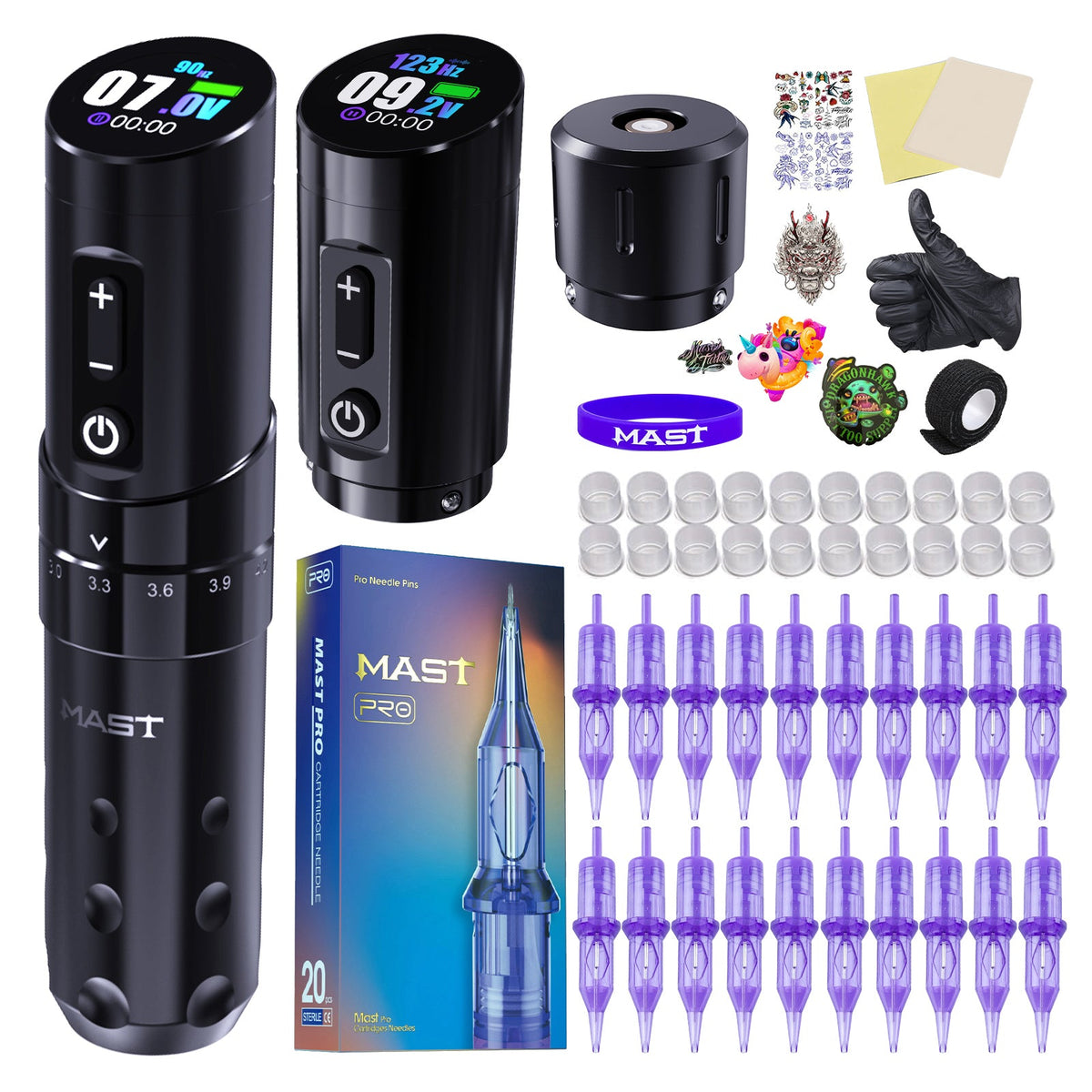 Mast Flip3 Wireless Tattoo Machine Pen Professional Bundle