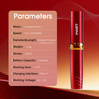 Mast P10 Pro Tattoo Pen Wireless Battery Kit With 3.0mm Stroke Length